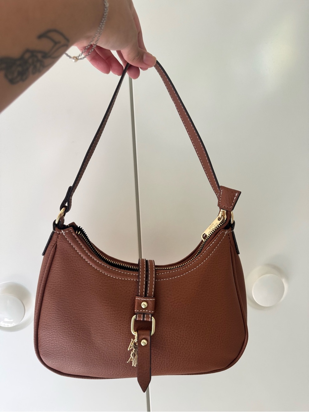 US Polo Association Classic Brown Shoulder Bag - Elegant Everyday Carry